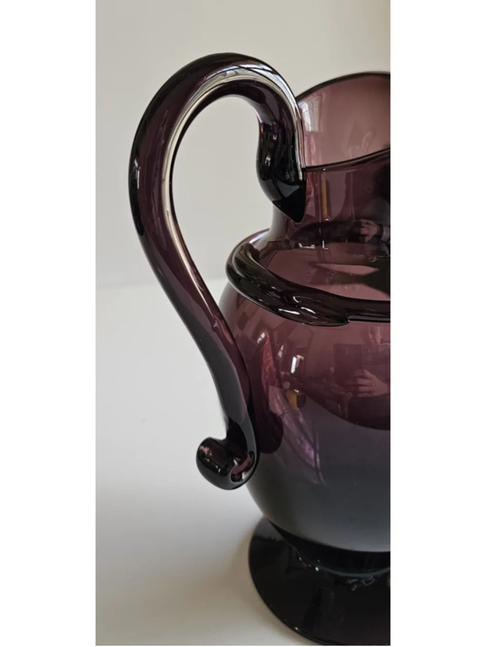Metropolitan Museum of Art Saratoga Portugal Amethyst Glass Pitcher MCM Style